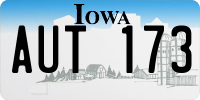 IA license plate AUT173