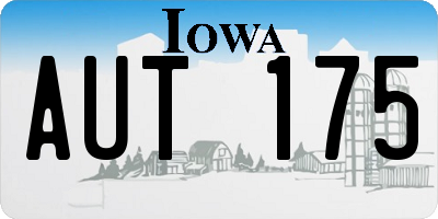 IA license plate AUT175