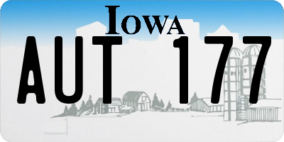 IA license plate AUT177