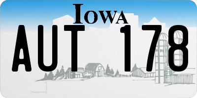 IA license plate AUT178