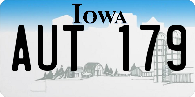 IA license plate AUT179