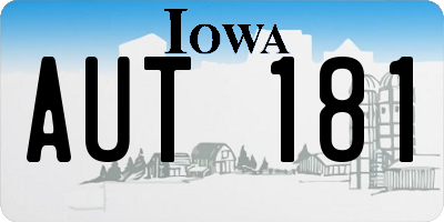 IA license plate AUT181