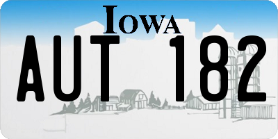 IA license plate AUT182