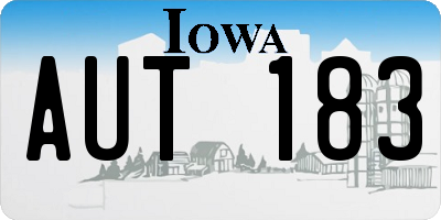 IA license plate AUT183