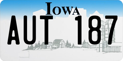 IA license plate AUT187