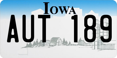 IA license plate AUT189