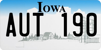 IA license plate AUT190