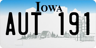 IA license plate AUT191