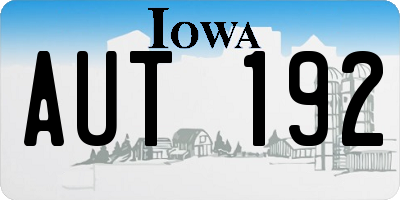 IA license plate AUT192