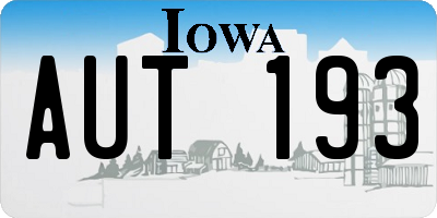IA license plate AUT193