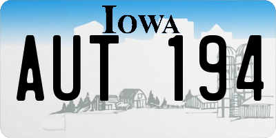 IA license plate AUT194
