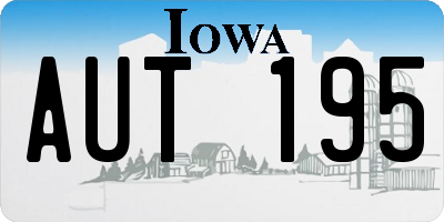 IA license plate AUT195