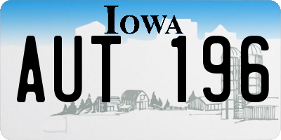 IA license plate AUT196