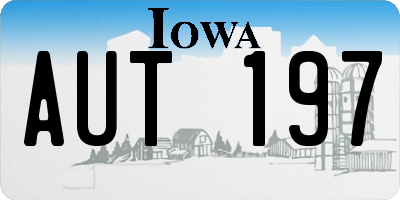IA license plate AUT197