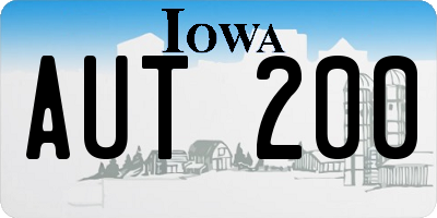 IA license plate AUT200