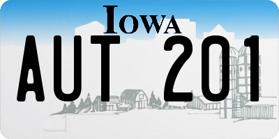 IA license plate AUT201
