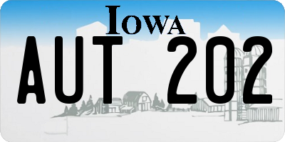 IA license plate AUT202