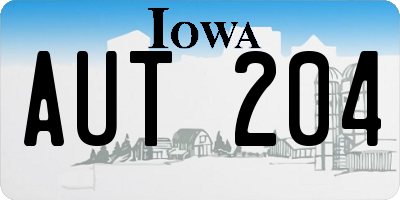 IA license plate AUT204