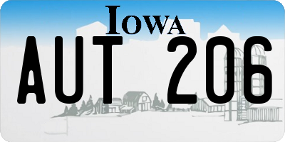 IA license plate AUT206
