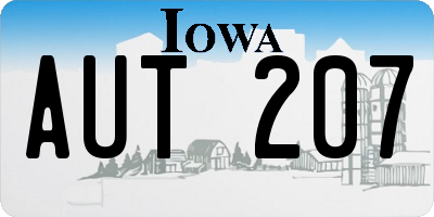 IA license plate AUT207