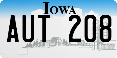 IA license plate AUT208