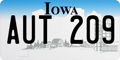 IA license plate AUT209