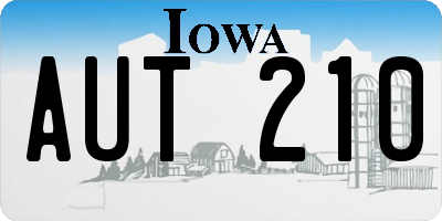 IA license plate AUT210