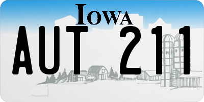 IA license plate AUT211