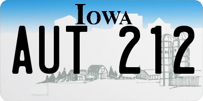 IA license plate AUT212