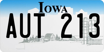 IA license plate AUT213