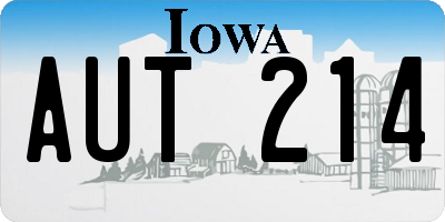 IA license plate AUT214