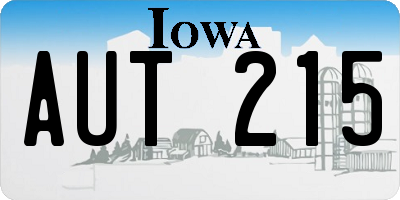 IA license plate AUT215