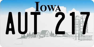 IA license plate AUT217