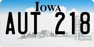 IA license plate AUT218