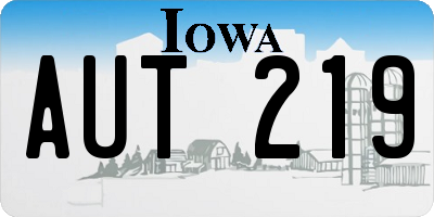 IA license plate AUT219