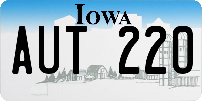 IA license plate AUT220