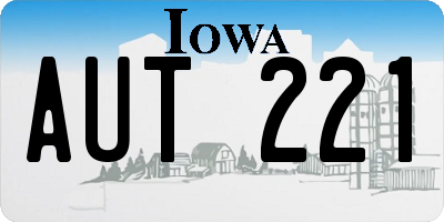 IA license plate AUT221