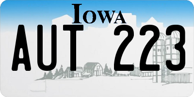 IA license plate AUT223