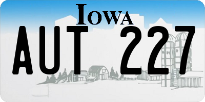 IA license plate AUT227