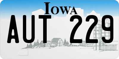 IA license plate AUT229
