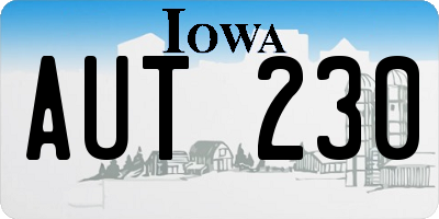 IA license plate AUT230