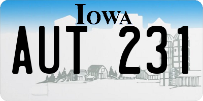 IA license plate AUT231