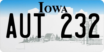 IA license plate AUT232
