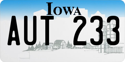 IA license plate AUT233