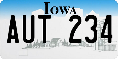 IA license plate AUT234