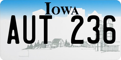 IA license plate AUT236