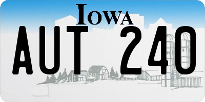 IA license plate AUT240
