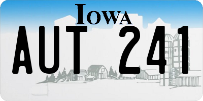 IA license plate AUT241