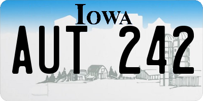 IA license plate AUT242