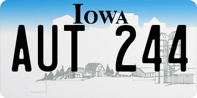 IA license plate AUT244